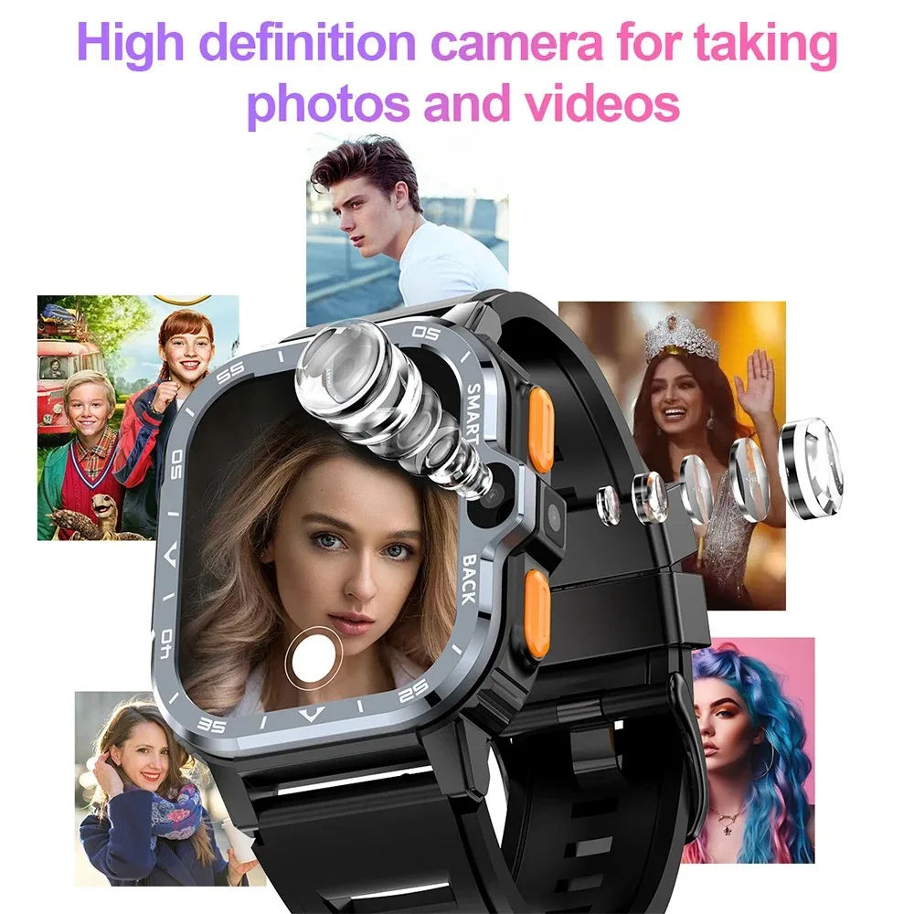 2.03 Inch 4G SIM Card Android Smartwatch Video Call GPS WiFi PGD Smartwatch Business Style Heart Rate Tracker Touch Answer Calls - Image 4