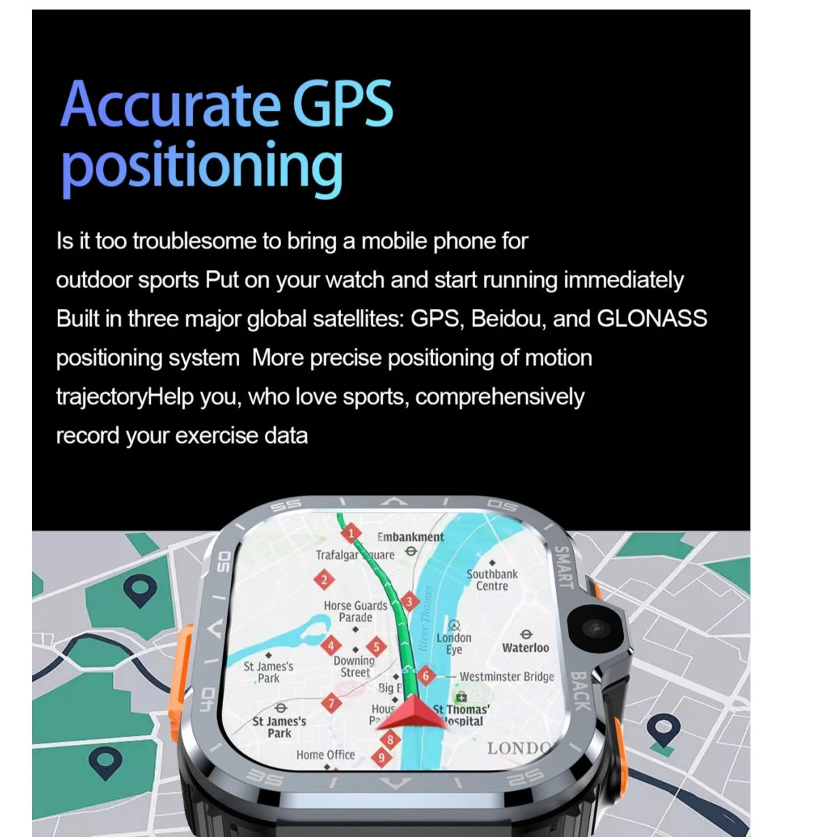 2.03 Inch 4G SIM Card Android Smartwatch Video Call GPS WiFi PGD Smartwatch Business Style Heart Rate Tracker Touch Answer Calls - Image 6