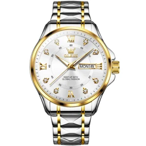 OLEVS 2906 Mens Watches Diamond Chronograph Fashion Casual Dress Wrist Watch Luminous Waterproof