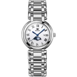 OLEVS 5573 Women Diamond Dial Quartz Watch with Date Display & 3ATM Water Resistance